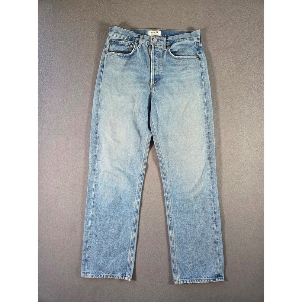 Agolde Jeans Womens 27 Light Wash Denim 90s Jean Baggy Relaxed Fit Button Fly